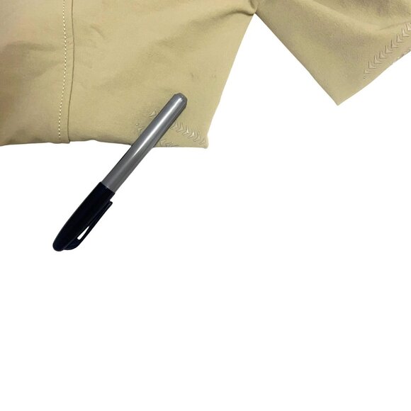 EQUO 2 PAIR Riding Breeches Mid-Rise Stretch Grip Fabric Maroon Trim Size 12 - Picture 6 of 10